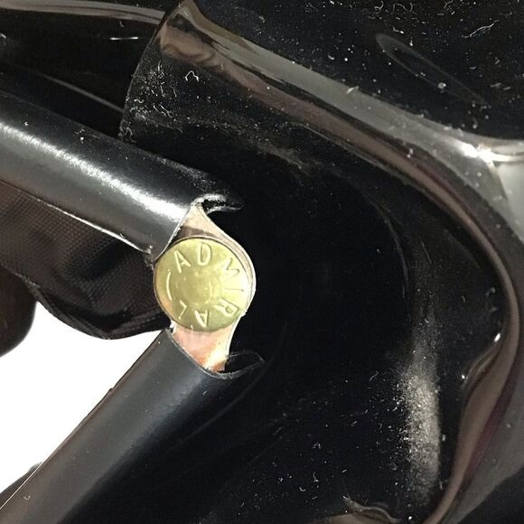 Vintage Admiral Women Patent Leather Geometrical Frame Wrist Handbag 50’s-60’s - Picture 5 of 9